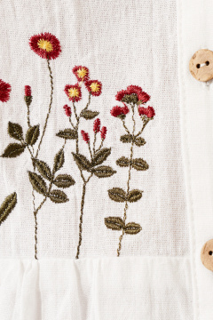 Платье летнее из хлопка белое с короткими рукавами Панда 140880w белый - фото 3