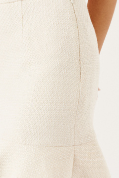 белая летняя юбка из рогожки с поясом для деловых образов Панда 141650w молочный - фото 5