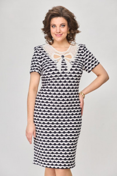 Платье полуприлегающего силуэта с кружевным воротником из трикотажа Solomeya Lux 476 - фото 1