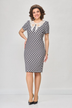 Платье полуприлегающего силуэта с кружевным воротником из трикотажа Solomeya Lux 476 - фото 4