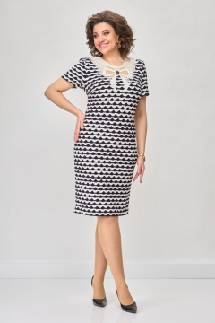 Платье полуприлегающего силуэта с кружевным воротником из трикотажа Solomeya Lux 476 - фото 3