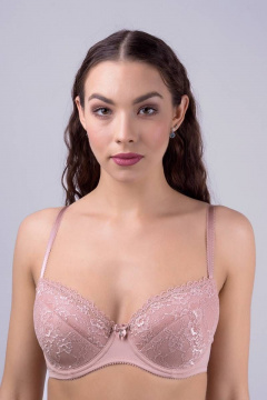 Бюстгальтер кружевной из эластичного полотна Verally 2030-1 античная роза - фото 1