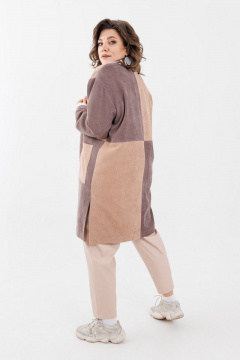 Бежевый жакет из вельвета с накладными карманами Anelli 1271 капучино - фото 2