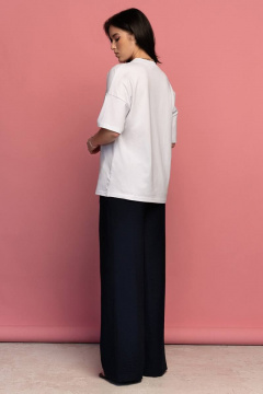 Джемпер из трикотажа с рисованным рисунком на лето JRSy 2325 белый - фото 3