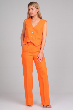 Демисезонный костюм из текстиля с жилетом и расклешенными брюками Your size 2193 - фото 1