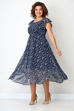 Платье из шифона нарядное с рукавом-волан и тесьмой Solomeya Lux 782C - фото 5