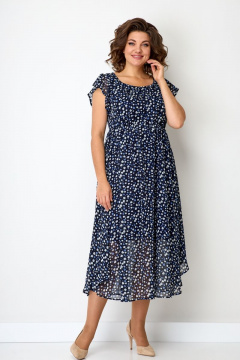 Платье из шифона нарядное с рукавом-волан и тесьмой Solomeya Lux 782C - фото 2