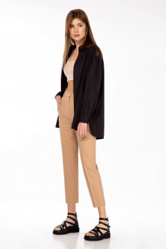 Блуза женская из хлопка с застежкой на пуговицы DAVA 162 черный - фото 2