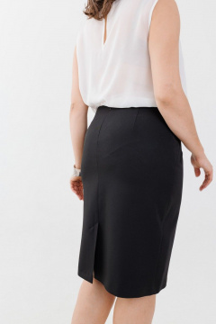 Юбка-карандаш до колена с карманами и шлицей Anelli 1313 черный - фото 3