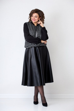 Черный кружевной бомбер с гипюровыми вставками и воротником-стойкой Solomeya Lux 946A - фото 2