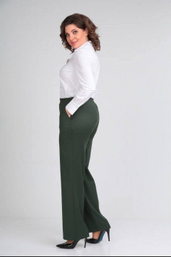 Блуза из текстиля с V-образным вырезом и воротником-стойкой Takka Plus 23-171 - фото 2