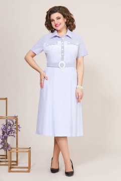 Платье из хлопка и кружев с съемным поясом Mira Fashion 5247 - фото 1