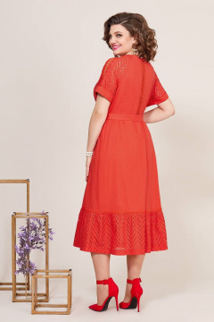 Летнее платье из хлопка с воланами и разрезами Mira Fashion 5238-2 - фото 2