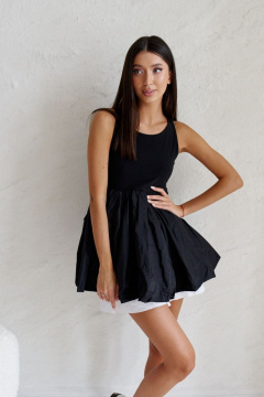 Нарядный топ из комбинированных тканей с сборкой ANNETE A657 - фото 1