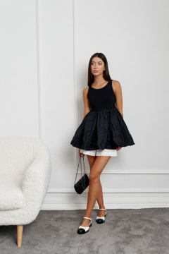 Нарядный топ из комбинированных тканей с сборкой ANNETE A657 - фото 2