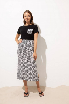 Джемпер с накладным карманом из хлопка и трикотажа, полуприлегающий Femme & Devur 30732 1.3F(170) - фото 3