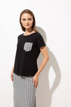 Джемпер с накладным карманом из хлопка и трикотажа, полуприлегающий Femme & Devur 30732 1.3F(170) - фото 1