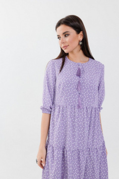 Платье макси с воланами и пуговицами, романтичный стиль Anelli 833 лаванда - фото 4