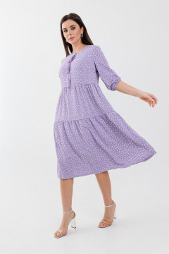 Платье макси с воланами и пуговицами, романтичный стиль Anelli 833 лаванда - фото 1