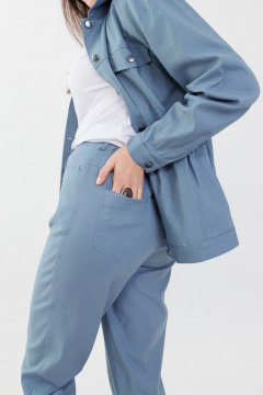 Удлиненные зауженные брюки из хлопка с высокой посадкой Anelli 1051.1 лунный_свет - фото 3