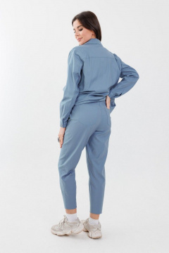 Удлиненные зауженные брюки из хлопка с высокой посадкой Anelli 1051.1 лунный_свет - фото 2