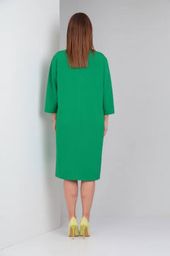 Платье прямого силуэта из плательной ткани с вышивкой TVIN 7622 зеленый - фото 5
