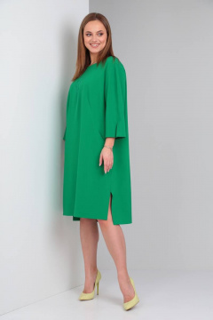 Платье прямого силуэта из плательной ткани с вышивкой TVIN 7622 зеленый - фото 3