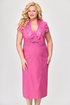 Платье летнее прилегающего силуэта с V-образным вырезом и камнями Новелла Шарм А3895-3 - фото 3