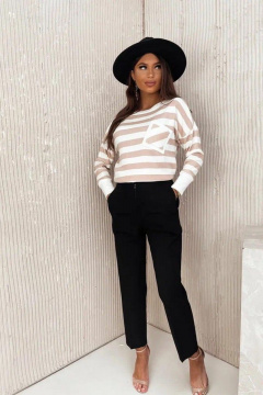 Джемпер большого размера из мягкого трикотажа Nika.PL 02031 бежевый - фото 4