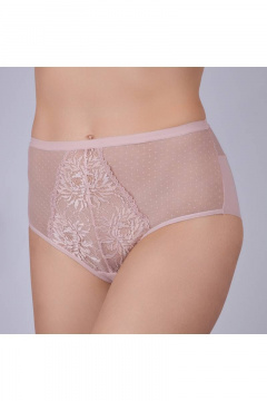 Трусы слип с высокой посадкой из кружева и сетки, розовый Verally 1150-1 кэнди - фото 2