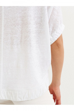 Джемпер из хлопка с резинками и свободным кроем Ketty К-05240 молочный - фото 4