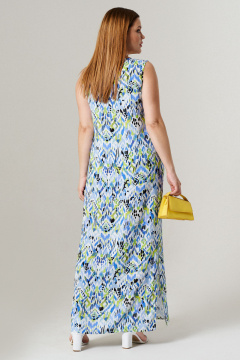 Платье на каждый день из вискозы с рукавом фонариком Панда 147780w мультиколор - фото 3