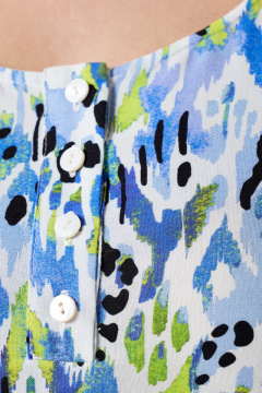 Платье на каждый день из вискозы с рукавом фонариком Панда 147780w мультиколор - фото 4