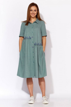 Платье трапециевидного силуэта с вышивкой и карманами TAiER 1173 - фото 1