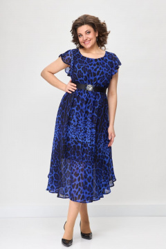 Платье из шифона с звериным принтом и расклешенной юбкой Solomeya Lux 947K - фото 2
