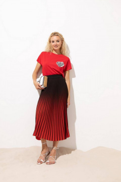 Джемпер с сердечной печатью из хлопка и трикотажа, прямой силуэт Femme & Devur 30733 1.12F(170) - фото 2