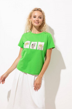 Джемпер с печатью из хлопка и трикотажа, прямой крой, лето Femme & Devur 30724 1.16F(170) - фото 5