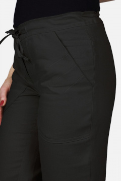 Брюки из льна и вискозы свободные прямые с карманами Mirolia 1147 черный - фото 3