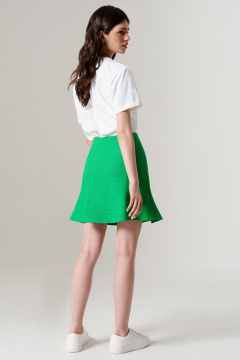 Кэжуал юбка трапеция из текстиля с асимметричной деталью Панда 133757w зеленый - фото 2