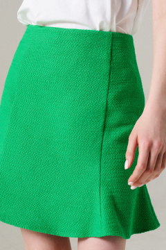 Кэжуал юбка трапеция из текстиля с асимметричной деталью Панда 133757w зеленый - фото 3