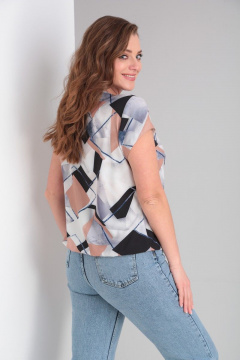 Блуза летняя с разрезом и резинкой по низу Modema м.703/3 - фото 5