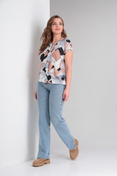 Блуза летняя с разрезом и резинкой по низу Modema м.703/3 - фото 3