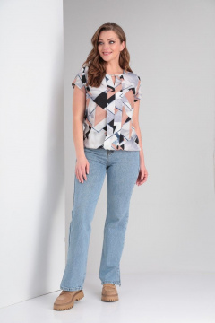 Блуза летняя с разрезом и резинкой по низу Modema м.703/3 - фото 2