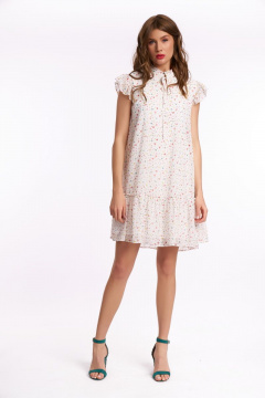 Платье KaVaRi 1030 молочный_принт-яркие_цветы - фото 4