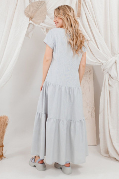 Летящее платье с валанами и съемной вышивкой AMORI 9656 светло-серый - фото 5