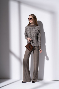 Джемпер женский прямого силуэта из трикотажа Barbara Geratti С1196BGВ кора/молочный - фото 3