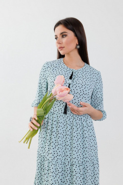 Платье приталенное с воланами и пуговицами на каждый день Anelli 833 мята - фото 3