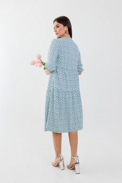 Платье приталенное с воланами и пуговицами на каждый день Anelli 833 мята - фото 2