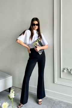 Летняя белая блуза-летучая мышь из хлопка AURA otd 2093 - фото 3