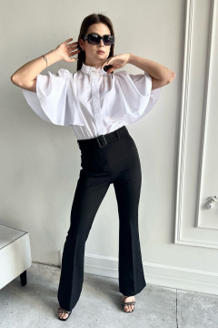 Летняя белая блуза-летучая мышь из хлопка AURA otd 2093 - фото 1